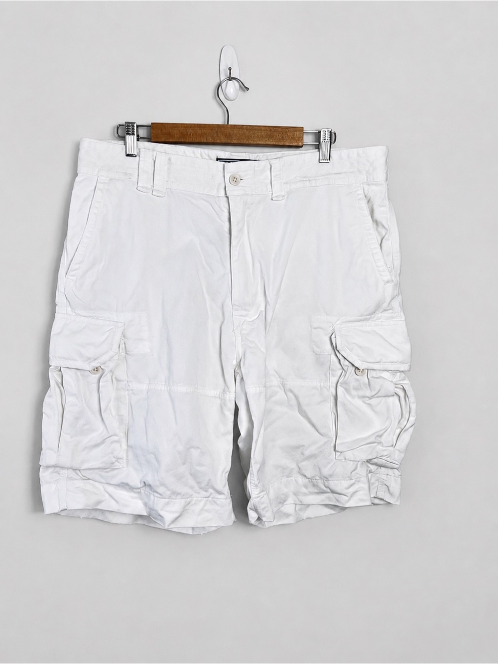 Polo Ralph Lauren Men's White Cargo Shorts Size 36 100% Cotton 10” inseam